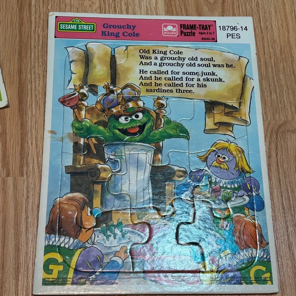 Sesame Street‎ Puzzles: Ernie, Cookie Monster & Oscar 3 Vintage Golden